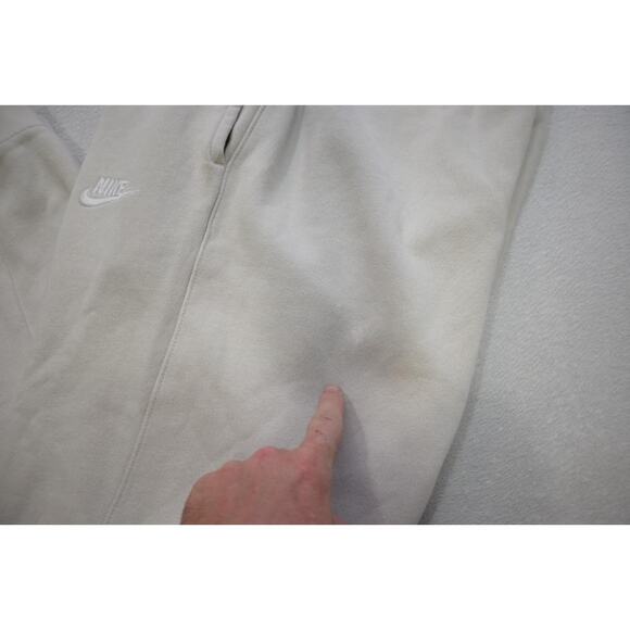 Nike Jogger Sweat Pants Tapered Cotton Blend Cream W/Pockets Mens Sz XL - Picture 14 of 14